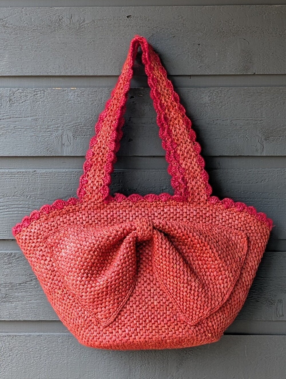 Kate Spade New York X Target Red Raffia Bow Bag Purse Coastal Preppy Nautical